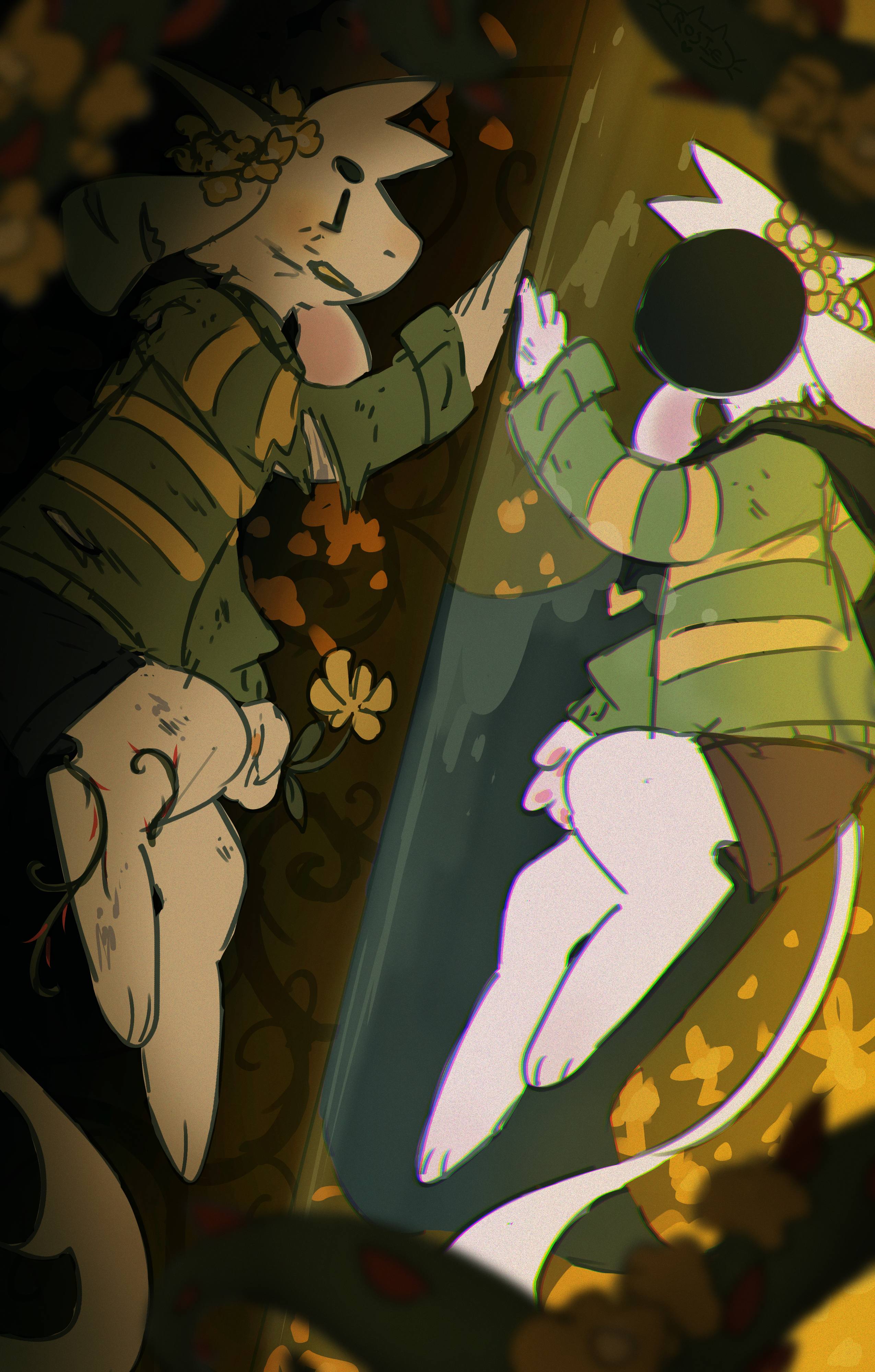 An artwork of Asriel Dreemurr from Undertale
